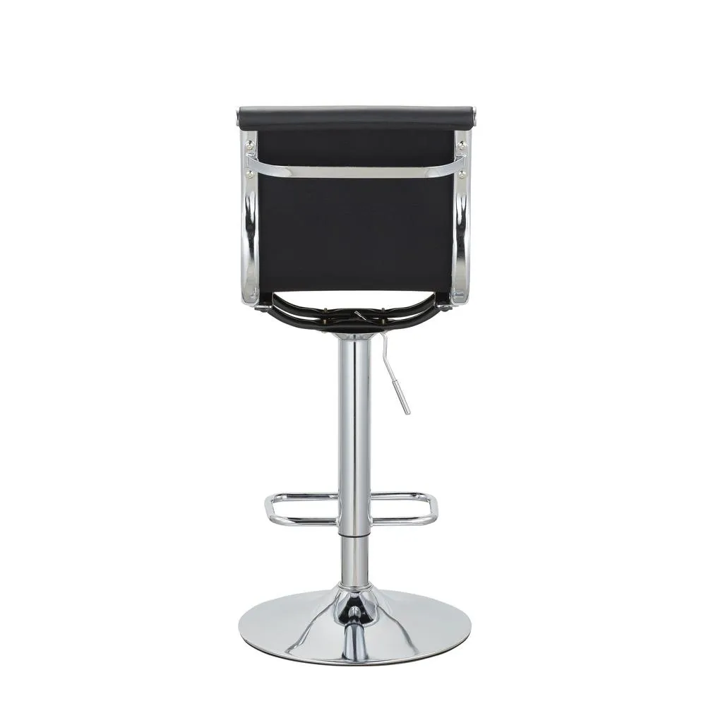 (37'' ~ 45.5'')H Adjustable Pu Bar Stool With Chrome Leg, Set Of 2