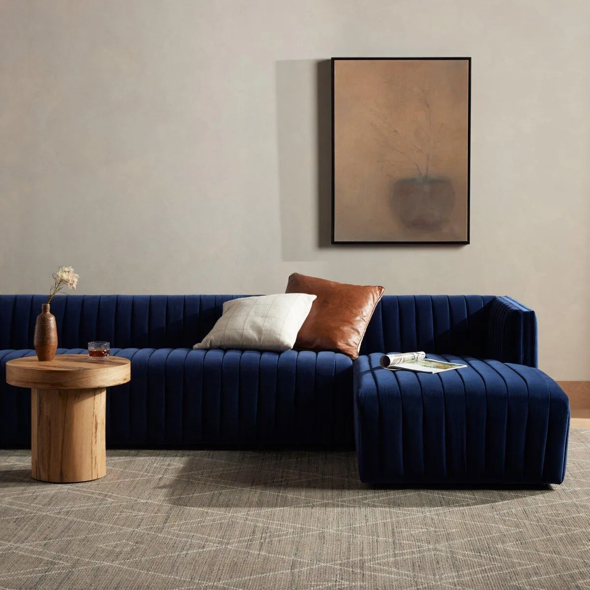 Alexander 2-Piece Sectional - RAF - Sapphire Navy - 126"