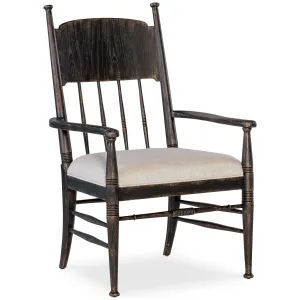 Americana Upholstered Seat Arm Chair - Dark Wood