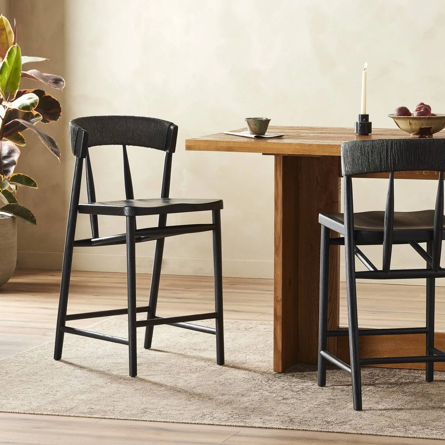 Angelina Counter Stool - Black Rush