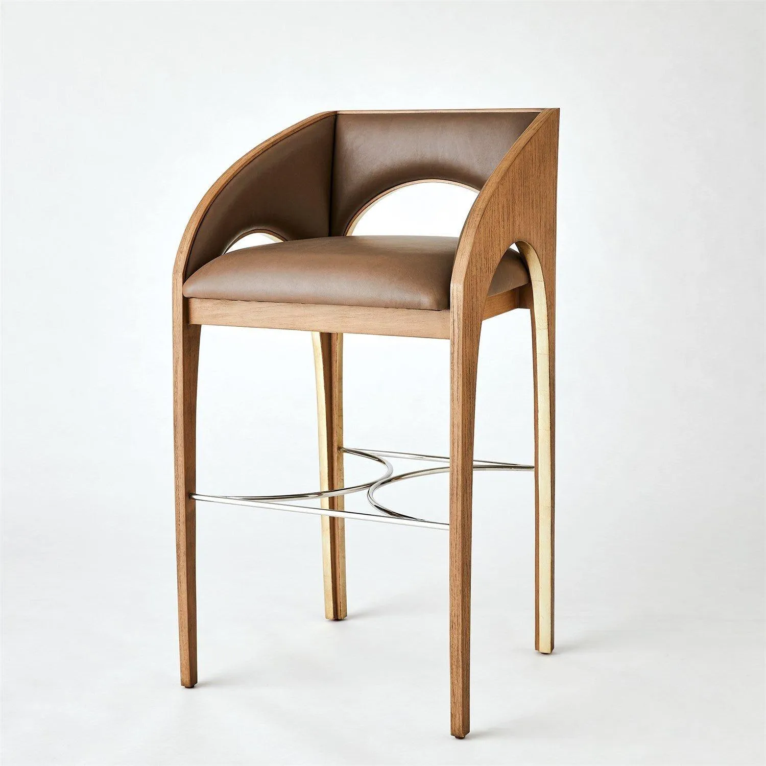 Arches Bar Stool-Nutmeg/Champagne