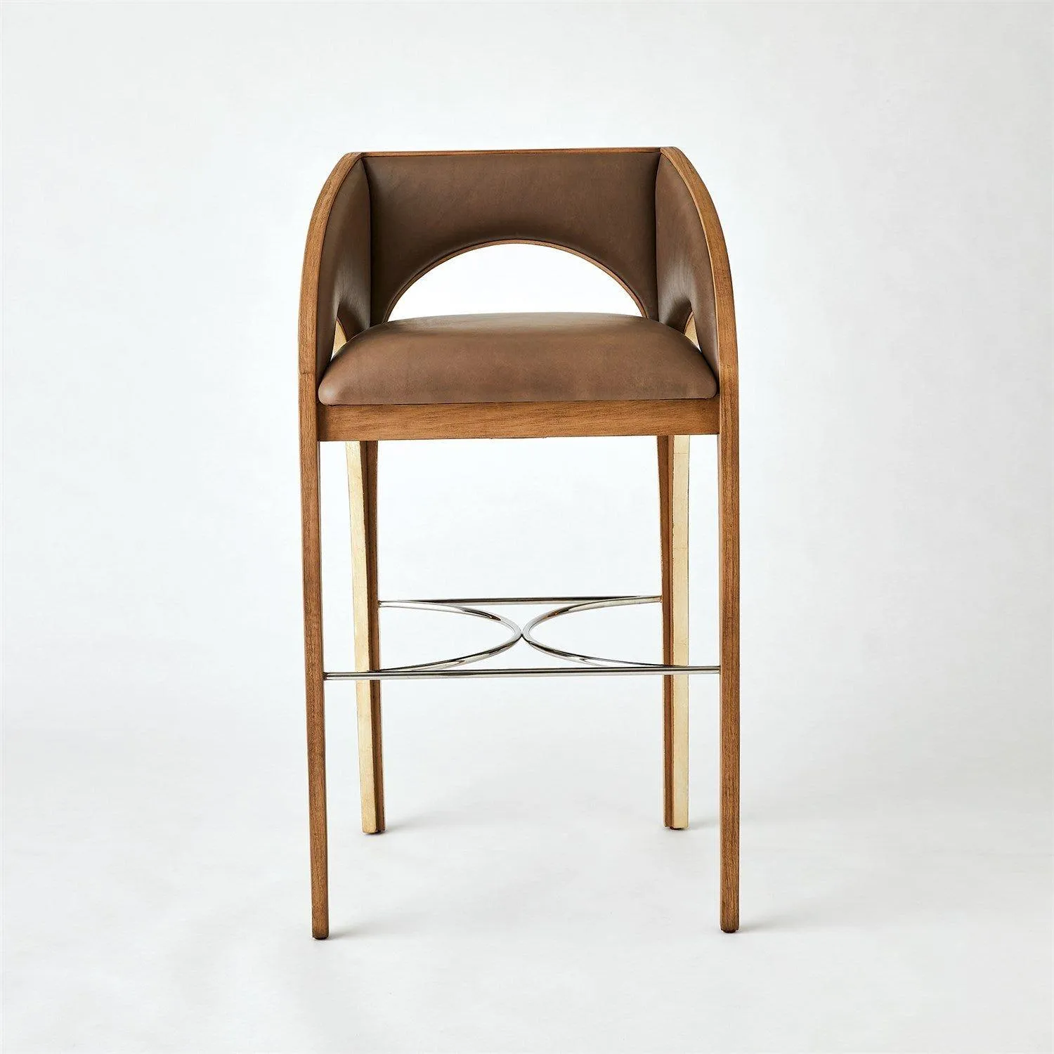 Arches Bar Stool-Nutmeg/Champagne