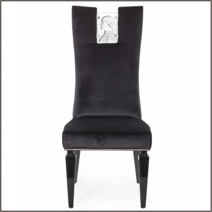 Aubergine Velvet  High-Backed Dining Chair