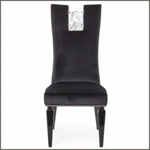 Aubergine Velvet  High-Backed Dining Chair