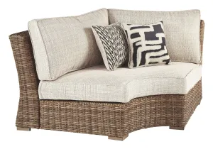 Beachcroft Beige Curved Corner Chair w/Cushion