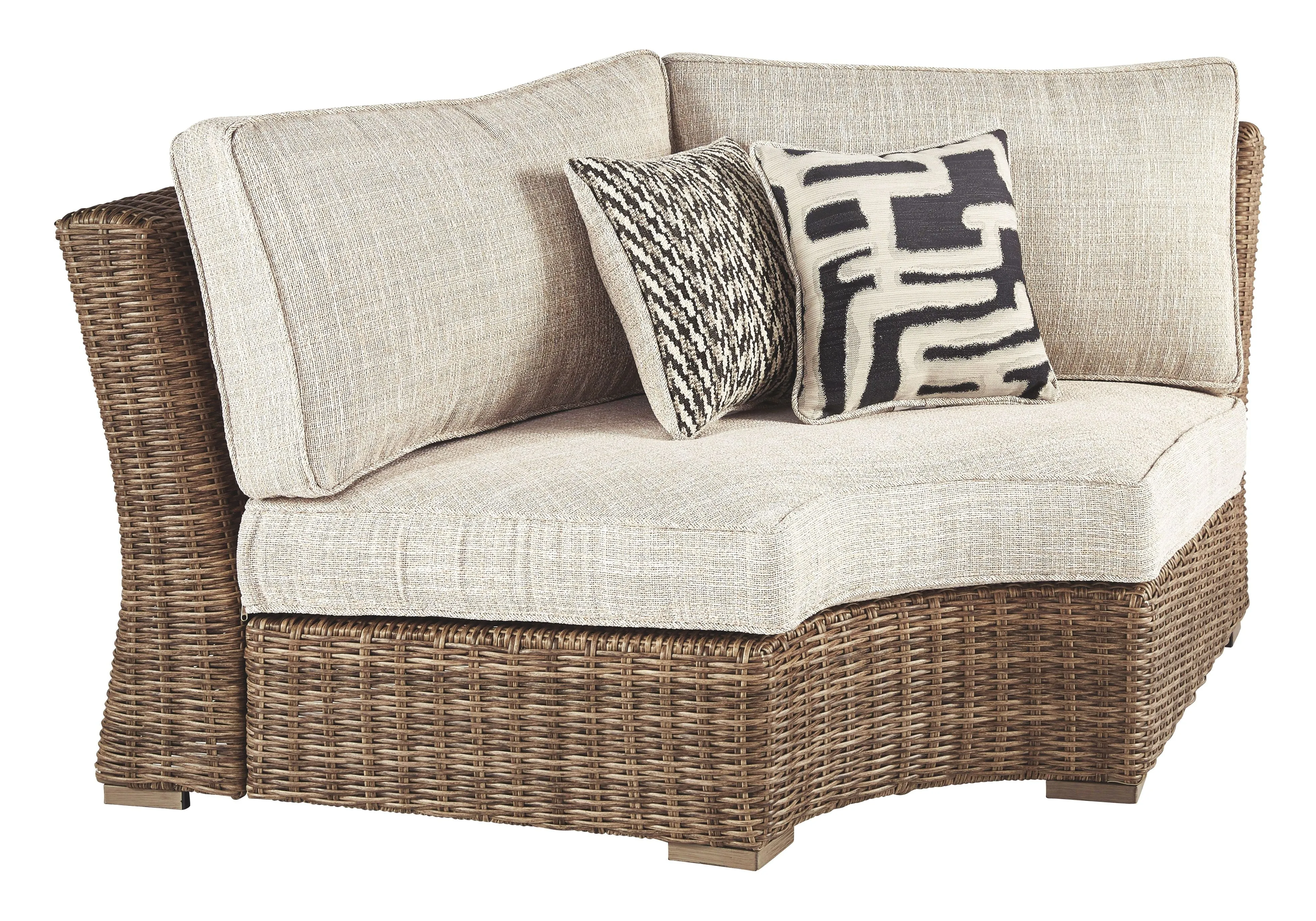 Beachcroft Beige Curved Corner Chair w/Cushion