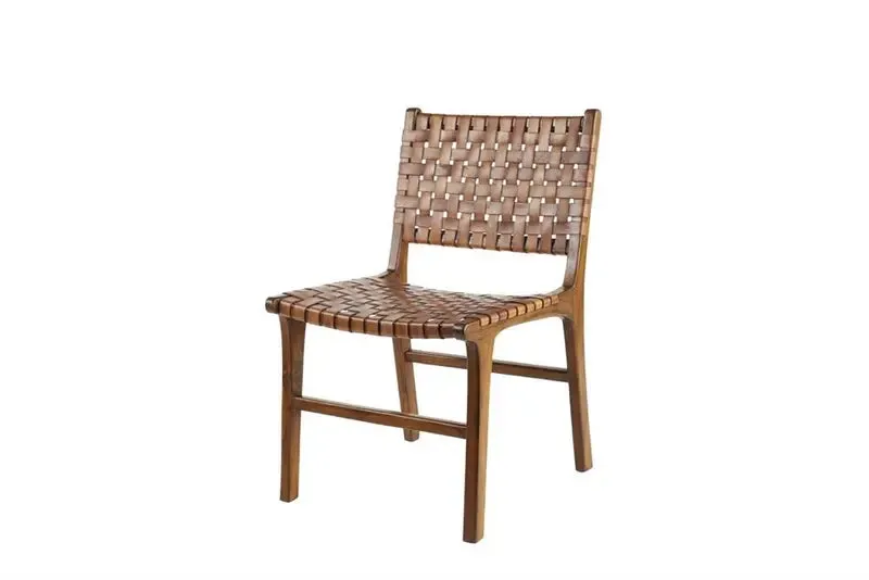 Brown Teak Wood Dining Chair