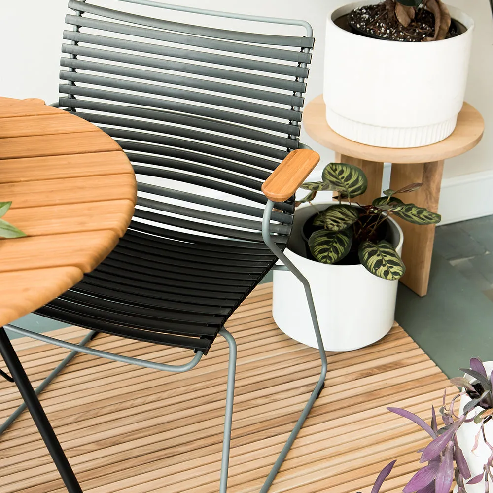 Circum Outdoor Round Dining Table - Bamboo/Black
