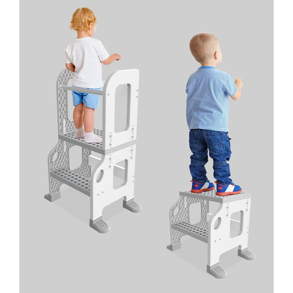 Core Pacific 700784 Kitchen Buddy Learning Tower 2-in-1 Stool, White