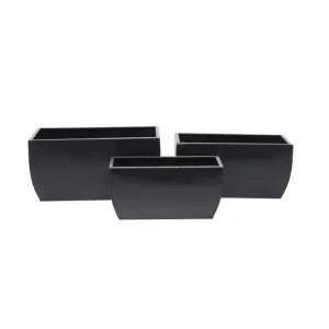 COSMOPOLITAN BLACK METAL INDOOR OUTDOOR PLANTER