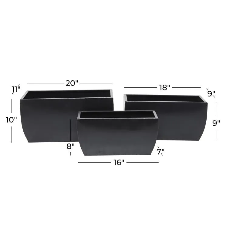 COSMOPOLITAN BLACK METAL INDOOR OUTDOOR PLANTER