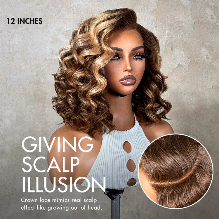 Crazy Wednesday | Ash Blonde Highlight Loose Wave Glueless Minimalist HD Lace Short Wavy Wig Pre-Cut Lace