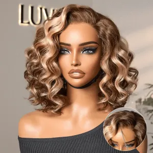 Crazy Wednesday | Ash Blonde Highlight Loose Wave Glueless Minimalist HD Lace Short Wavy Wig Pre-Cut Lace