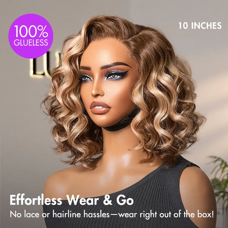 Crazy Wednesday | Ash Blonde Highlight Loose Wave Glueless Minimalist HD Lace Short Wavy Wig Pre-Cut Lace