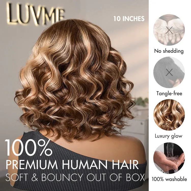 Crazy Wednesday | Ash Blonde Highlight Loose Wave Glueless Minimalist HD Lace Short Wavy Wig Pre-Cut Lace