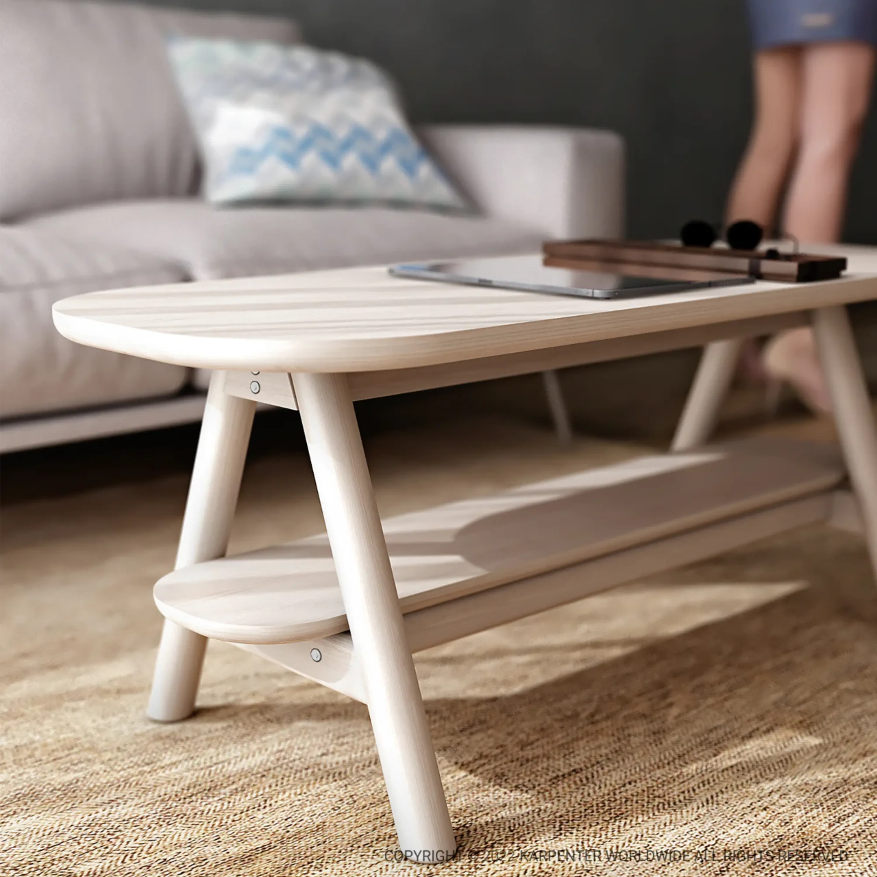 Curbus Oval Bench - White Ash