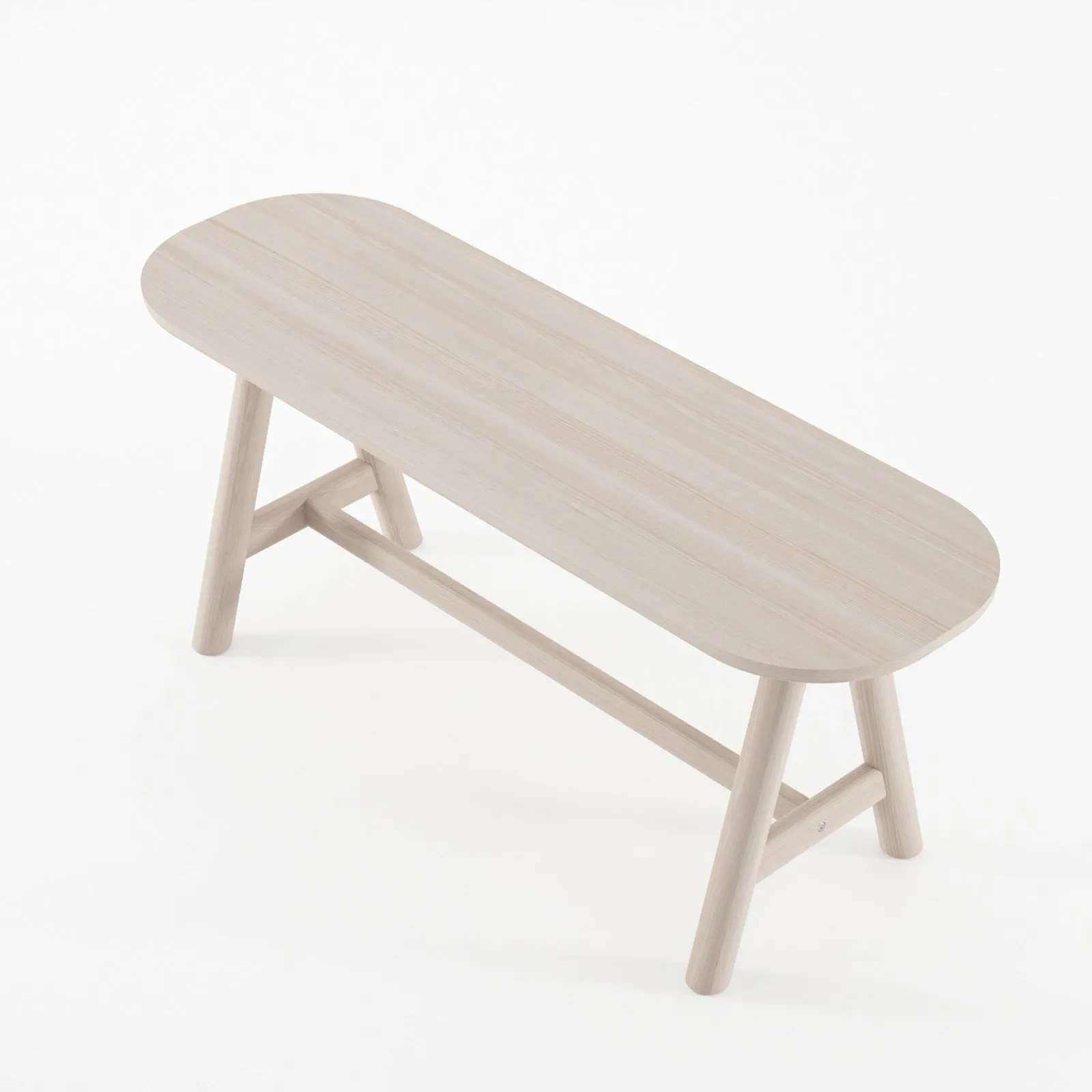 Curbus Oval Bench - White Ash