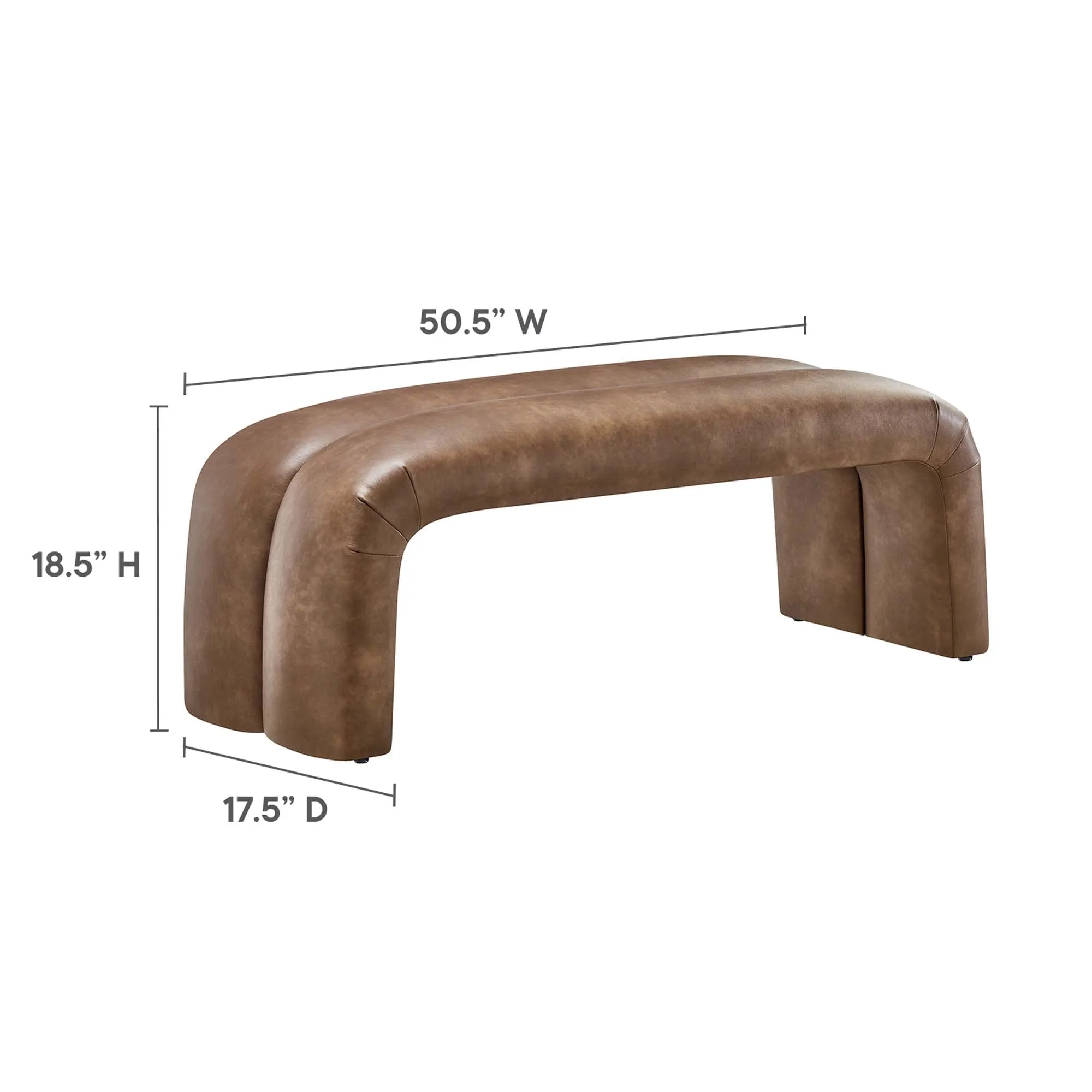 Dax 50.5" Vegan Leather Upholstered Accent Bench by Modway