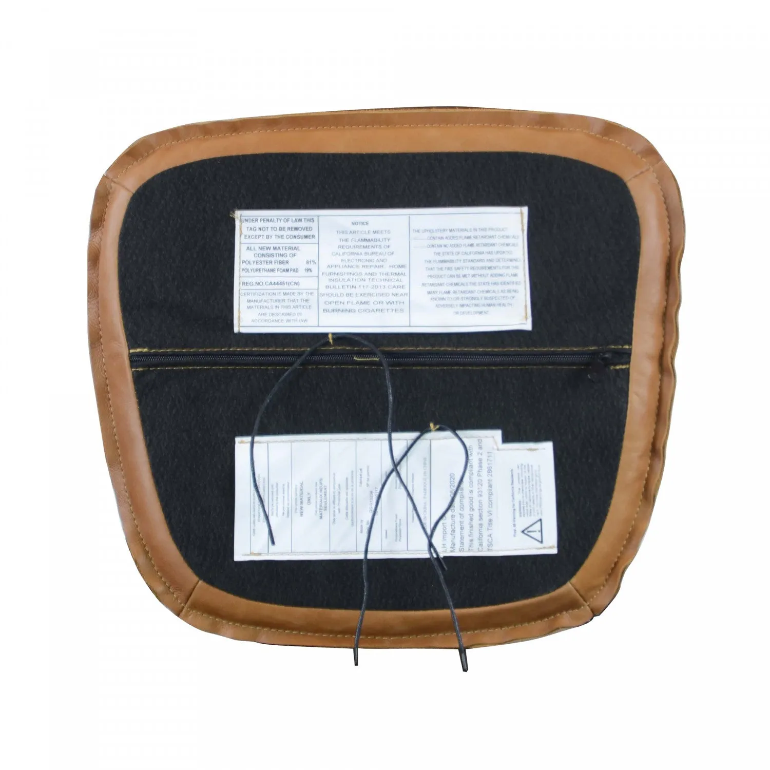 Dovren Leather Cushion Seat - Cognac