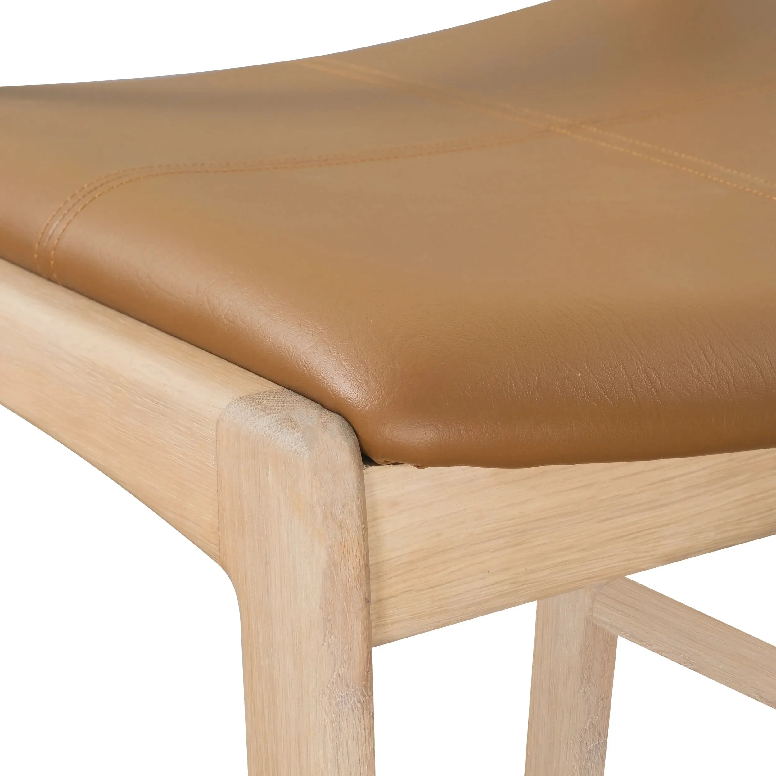 Eclipse Bar Stool 65cm - Oak / Tan Leather