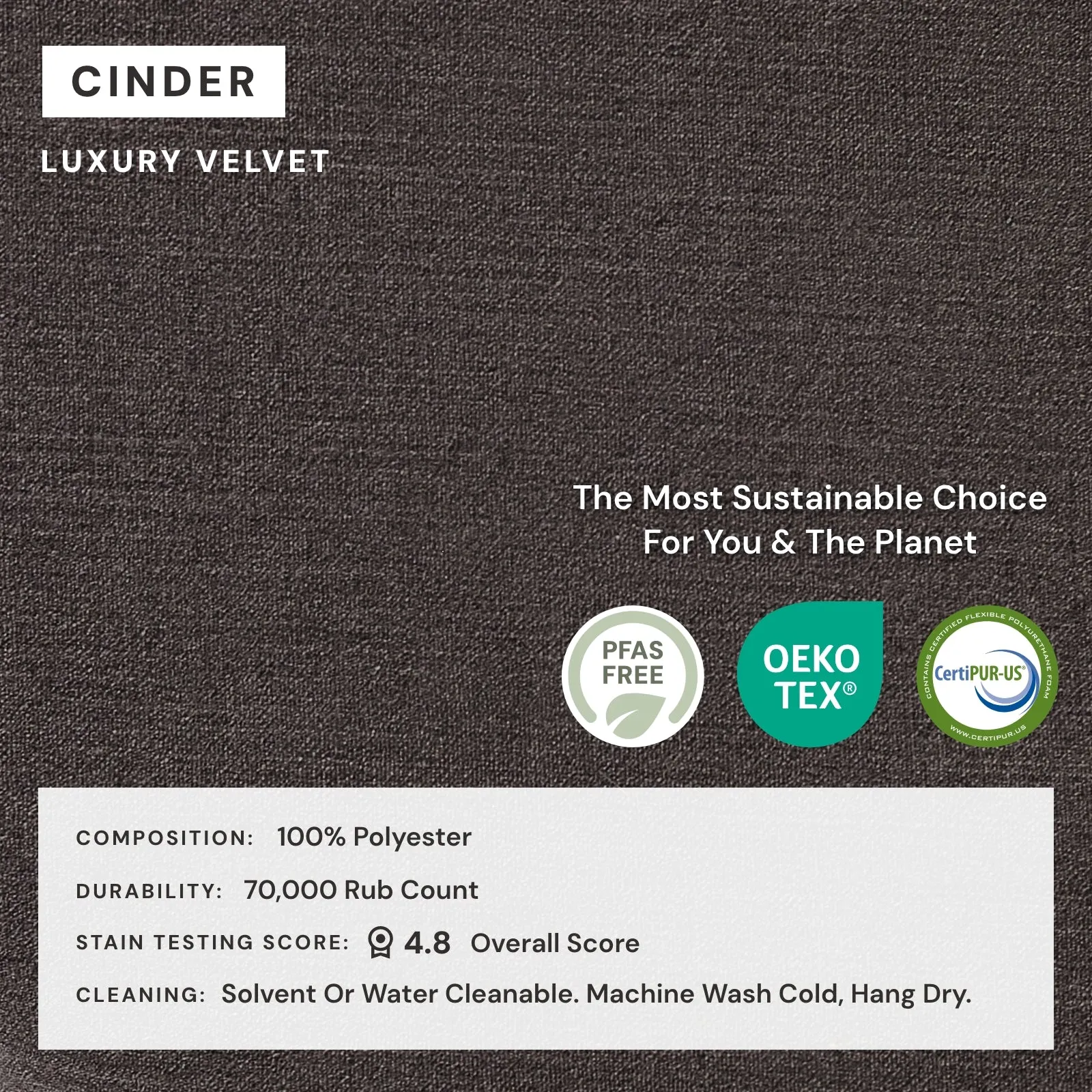 Elevate Comfort Layer Set for 2-Seater   Ottoman | Luxury Velvet in Cinder