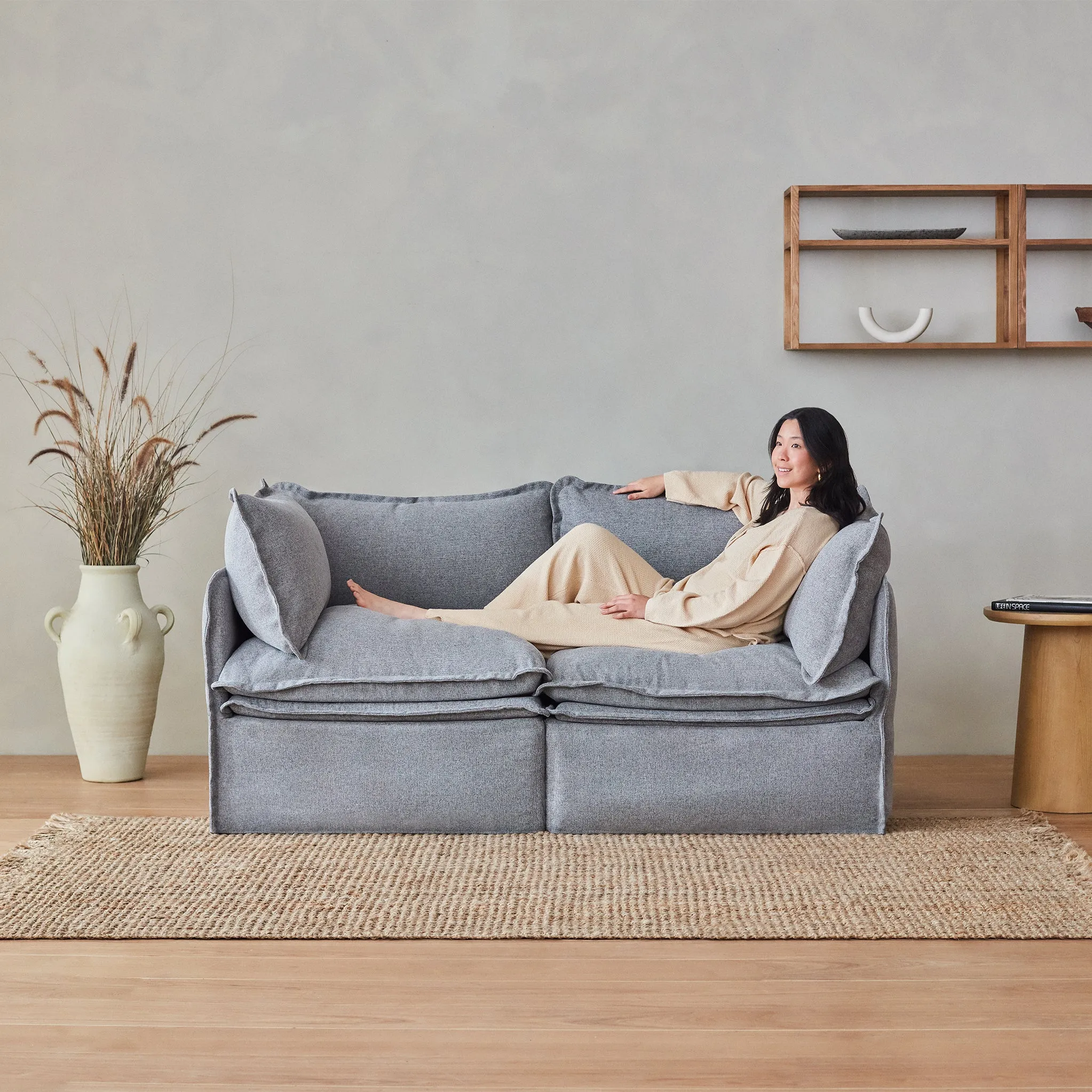 Elevate Comfort Layer Set for 3-Seater | Plush Weave in Eggshell