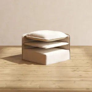 Elevate Comfort Layer Set for 7-Seater Open-Ends Corner Sectional   Bench Ottoman | Blended Weave in Oat