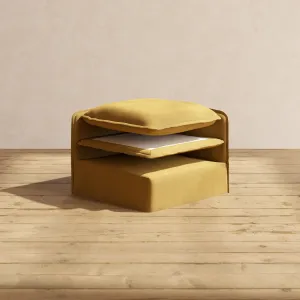 Elevate Comfort Layer Set for 7-Seater Open-Ends Corner Sectional   Bench Ottoman | Luxury Velvet in Toffee