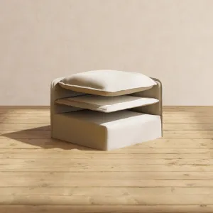 Elevate Comfort Layer Set for 7-Seater Open-Ends U-Sectional   Ottoman | Luxury Velvet in Dune