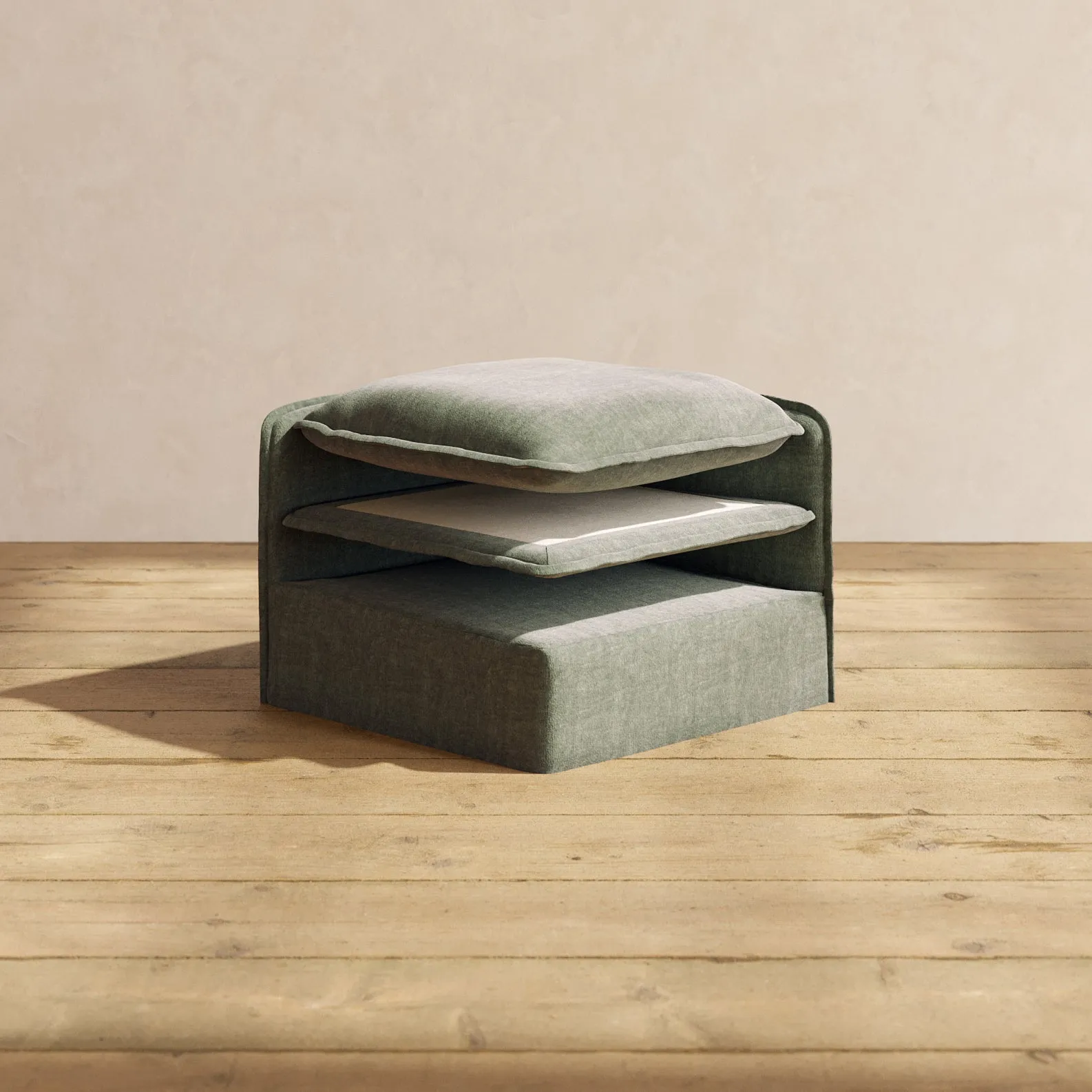 Elevate Comfort Layer Set for 8-Seater U-Sectional   Ottoman | Heirloom Velvet in Willow