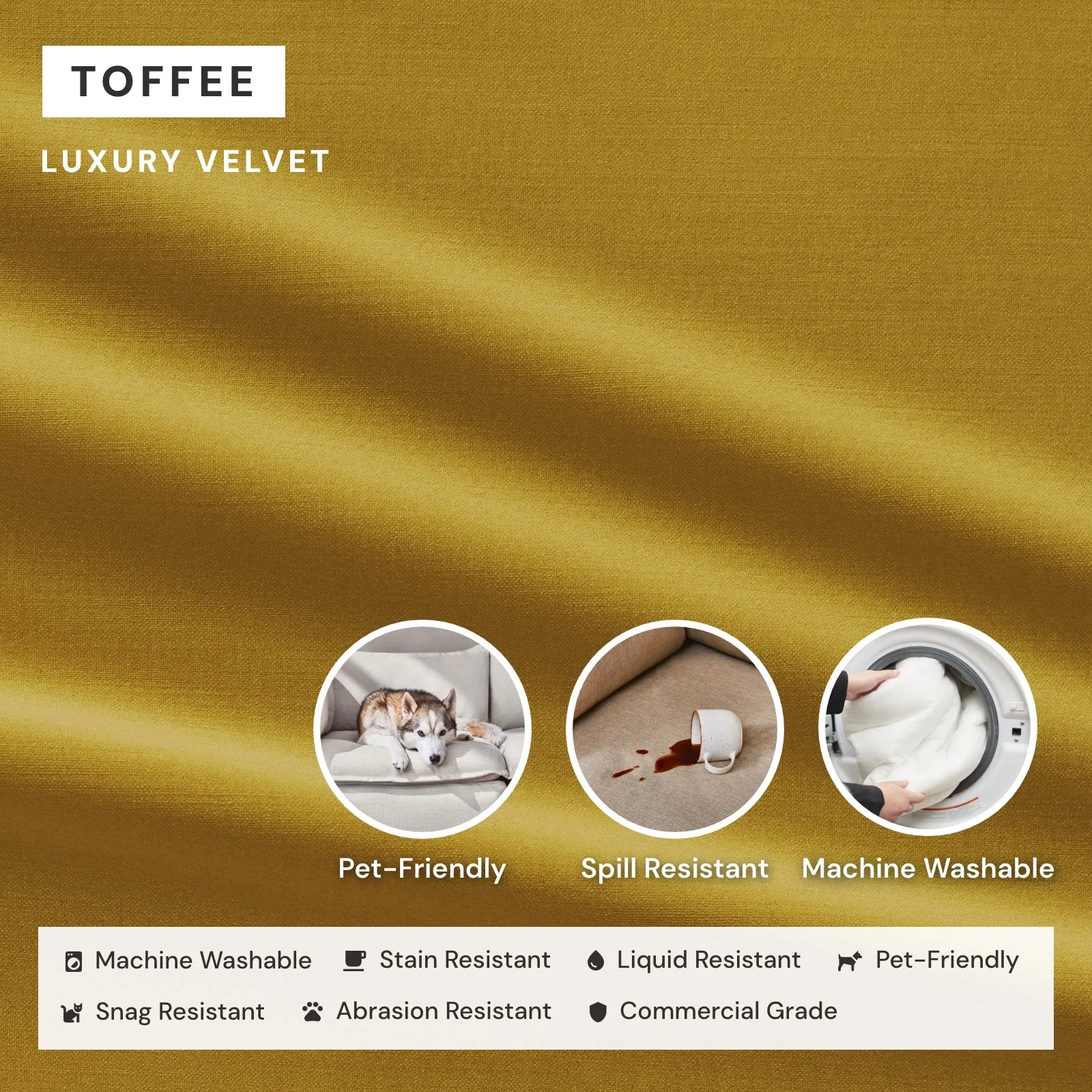 Elevate Comfort Layer Set for 9-Seater U-Sectional | Luxury Velvet in Toffee