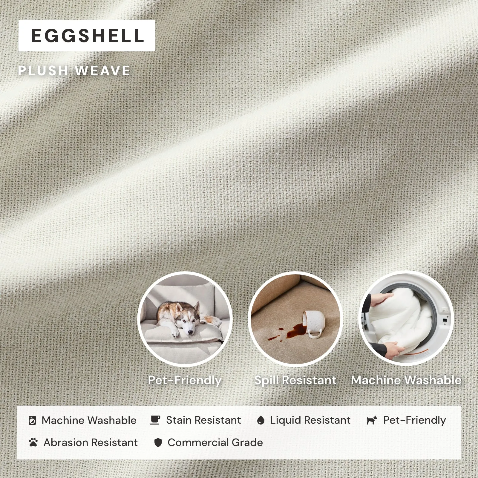 Elevate Comfort Layer Set for Chaise Armchair | Plush Weave in Eggshell