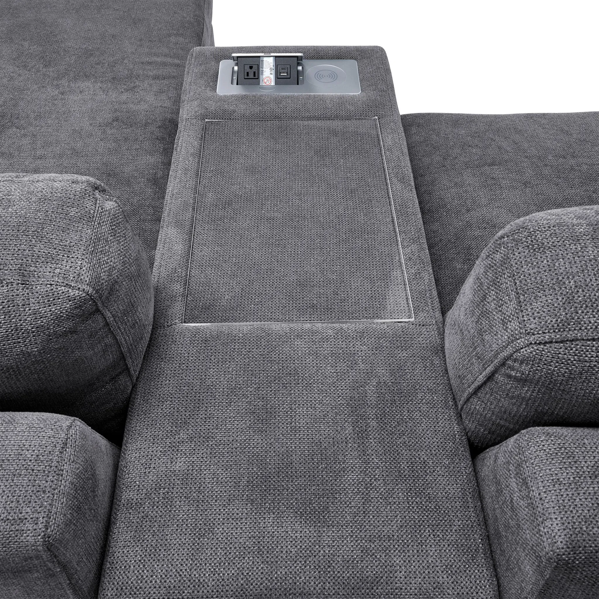 Feeling Connected - Connex 6-Piece Modular Sectional with Drawer Console - Light Grey
