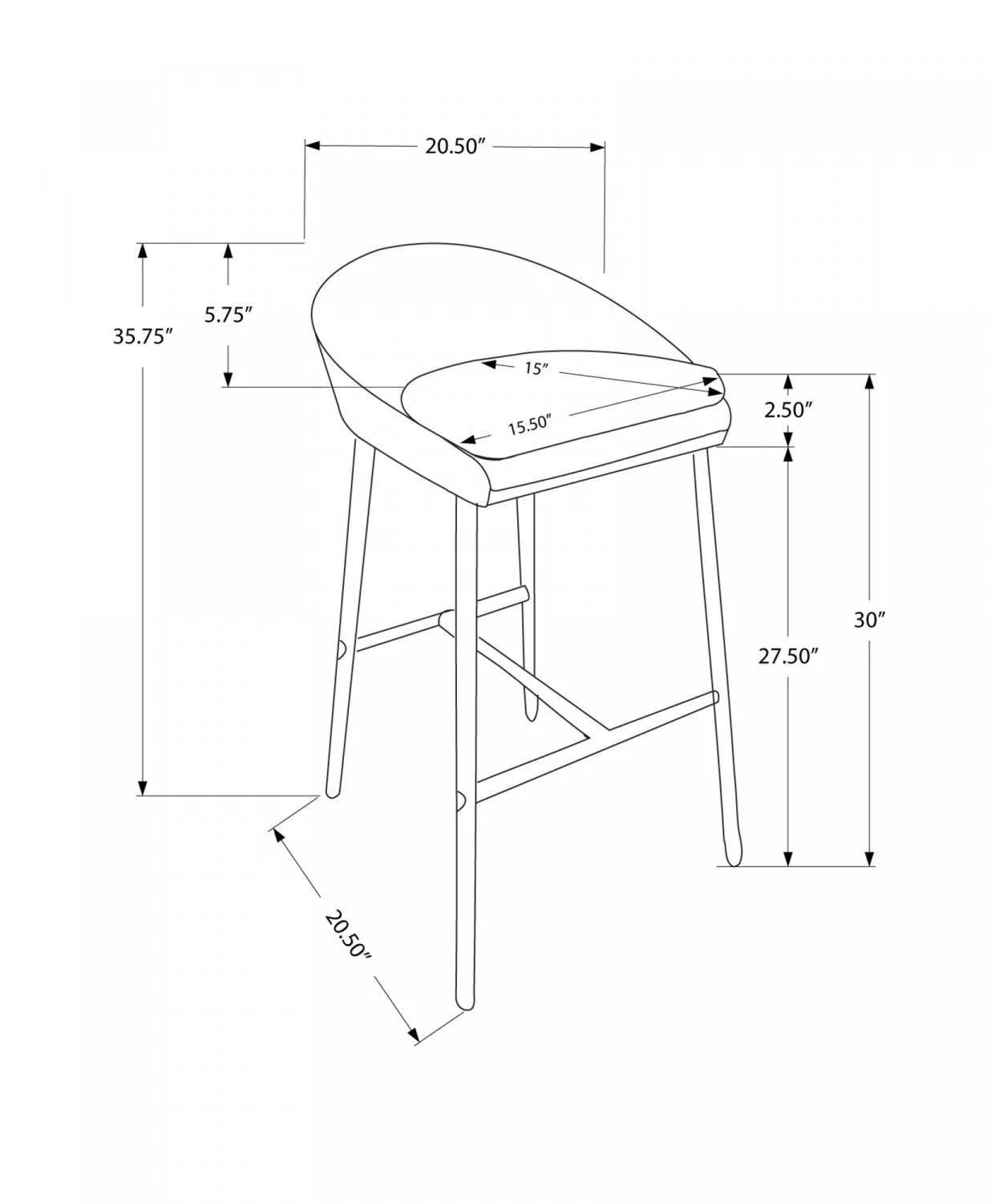 Franklin Bar Stool - Grey - Set Of Two