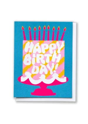 Happy Birthday Pink Cake Card