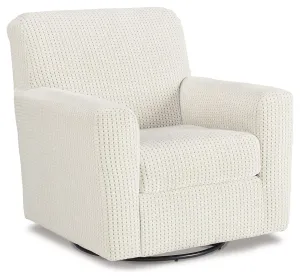 Herstow Ivory Swivel Glider Accent Chair Fabric
