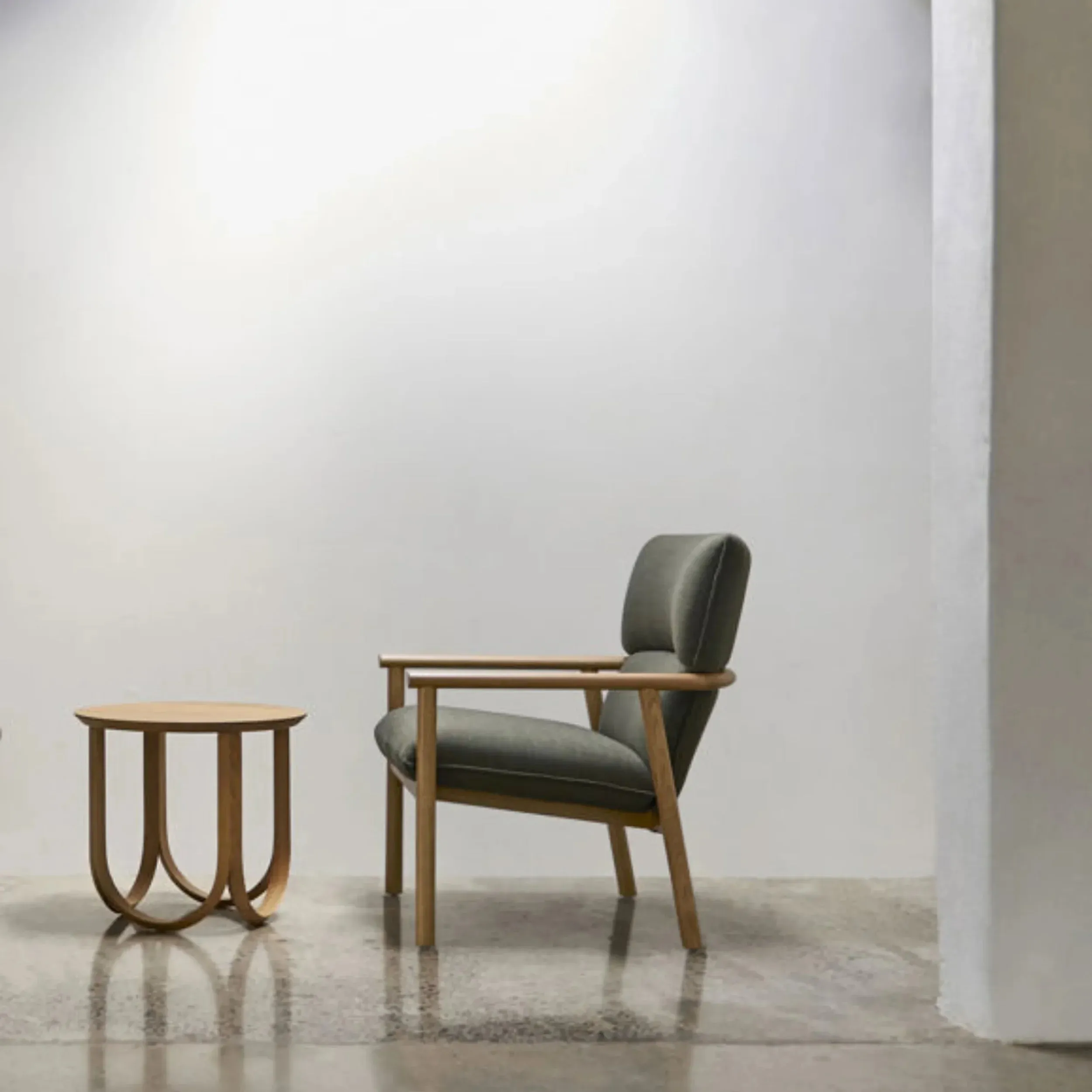Label Armchair High - Oak/Olive
