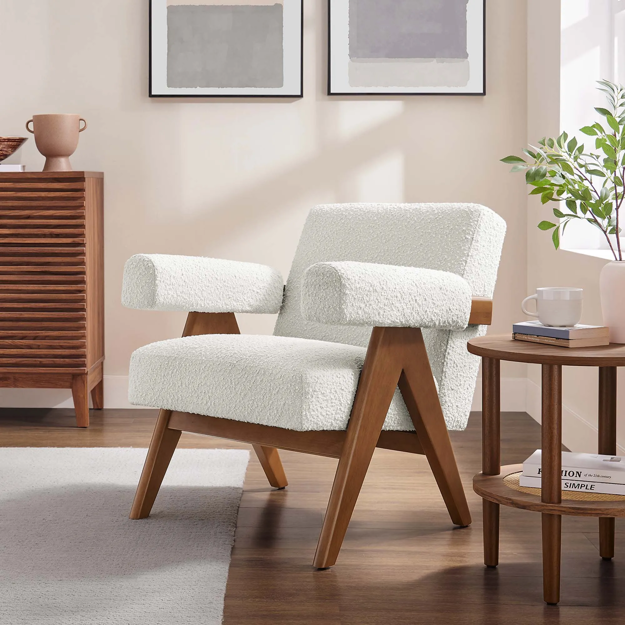 Lyra Boucle Fabric Armchair by Modway