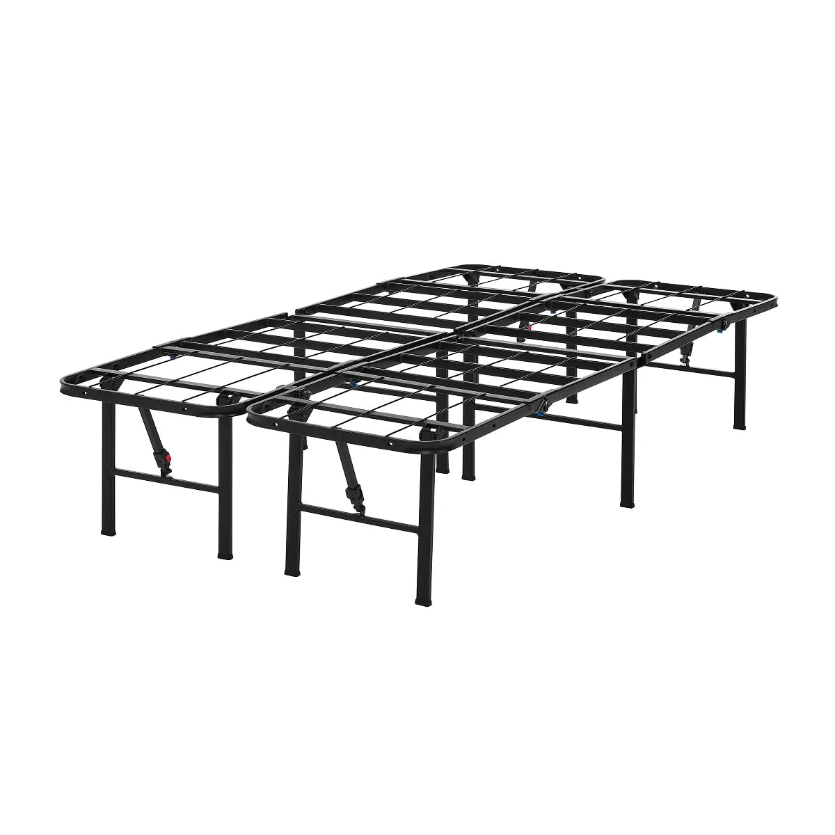 Mainstays MSF436250086005 14" High Quad Fold Steel Platform Bed Frame, Twin, Black
