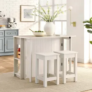 Meadowbrook 3-Piece Kitchen Island and Stool Set by Modway