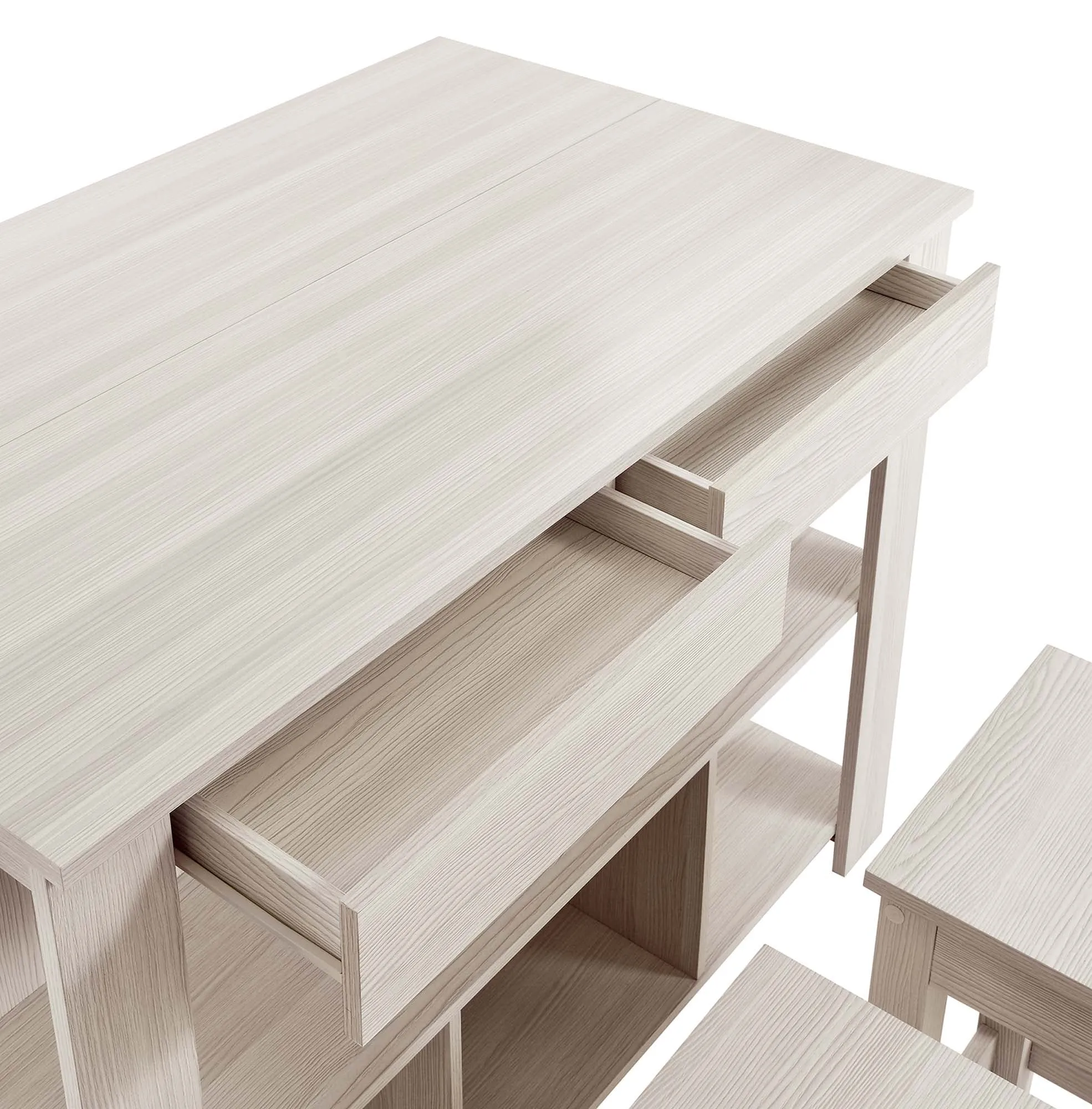Meadowbrook 3-Piece Kitchen Island and Stool Set by Modway