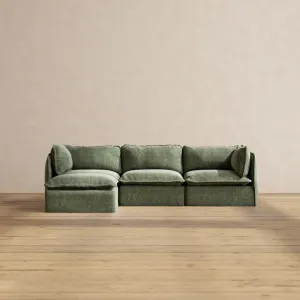 Modular Performance 3-Seater Sectional in Willow | Relaxed Blend
