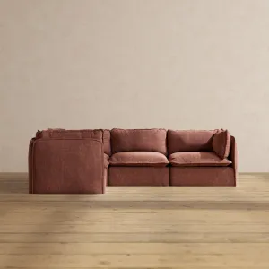Modular Performance 4-Seater Corner Sectional in Chestnut | Deluxe Blend