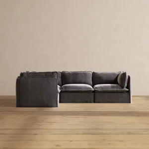 Modular Performance 4-Seater Corner Sectional in Cinder | Deluxe Blend