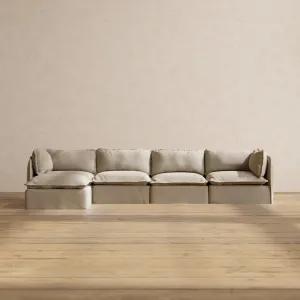 Modular Performance 4-Seater Sectional in Dune | Relaxed Blend