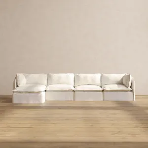 Modular Performance 4-Seater Sectional in Mousse | Relaxed Blend