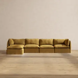 Modular Performance 4-Seater Sectional in Toffee | Relaxed Blend