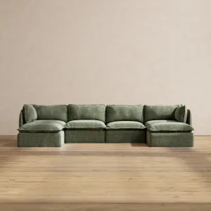 Modular Performance 4-Seater U-Sectional in Willow | Deluxe Blend