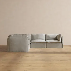 Modular Performance 5-Seater Corner Sectional in Cloud | Relaxed Blend