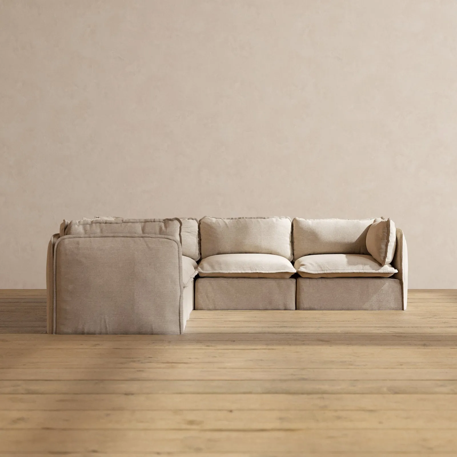 Modular Performance 5-Seater Corner Sectional in Oat | Deluxe Blend